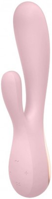 Розовый вибратор-кролик Satisfyer Mono Flex с управлением через приложение - 20,4 см.