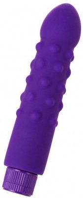 Фиолетовый вибратор с шишечками - 17 см.