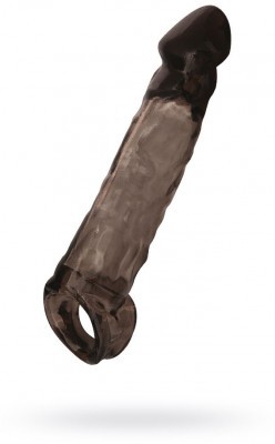 Чёрная насадка на пенис XLover c подхватом - 19,5 см.
