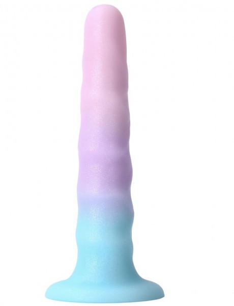 Сиреневый нереалистичный дилдо Unicorn - 17 см.