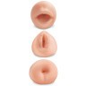 Комплект из 3 мастурбаторов All 3 Holes: вагина, анус, ротик