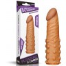 Коричневая насадка-удлинитель Add 2  Pleasure X Tender Penis Sleeve - 18 см.