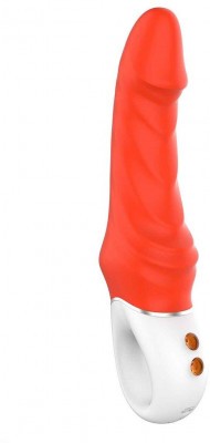 Оранжевый вибромассажер Real Pleasure - 23,1 см.
