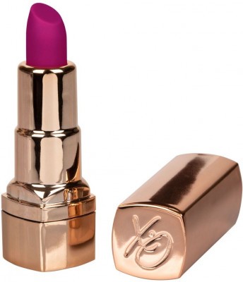 Золотистый вибратор-помада с пурпурным мягким кончиком Hide   Play Rechargeable Lipstick