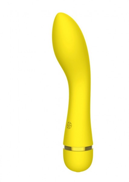 Желтый перезаряжаемый вибратор Whaley - 16,8 см.