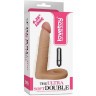 Телесная вибронасадка для двойного проникновения The Ultra Soft Double-Vibrating - 15,8 см.