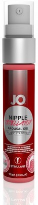 Возбуждающий гель JO Nipple Titillator Electric Strawberry - 30 мл.