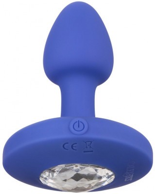 Синяя анальная вибропробка Small Rechargeable Vibrating Probe - 7,5 см.