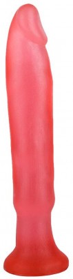 Розовый анальный стимулятор без мошонки - 14 см.