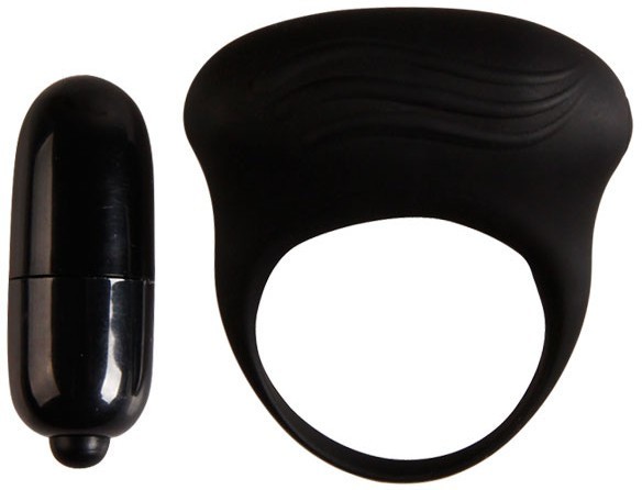 Черное вибрирующее эрекционное кольцо