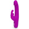 Фиолетовый перезаряжаемый вибратор Rabbit Slimline Curve Rechargeable - 24 см.