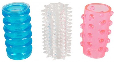 Комплект из трех рельефных насадок на пенис Tokyo Sleeves