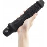 Черный вибратор-реалистик 8  Girthy Realistic Vibrator - 24,5 см.