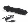 Черный вибратор-реалистик 8  Girthy Realistic Vibrator - 24,5 см.