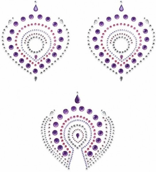 Фиолетово-розовые наклейки на грудь и зону бикини FLAMBOYANT
