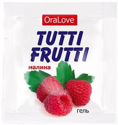 Саше гель-смазки Tutti-frutti с малиновым вкусом - 4 гр.