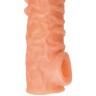 Телесная закрытая насадка с шершавой головкой Cock Sleeve 007 Size L - 17,6 см.