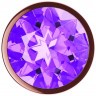 Пробка цвета розового золота с фиолетовым кристаллом Diamond Amethyst Shine L - 8,3 см.